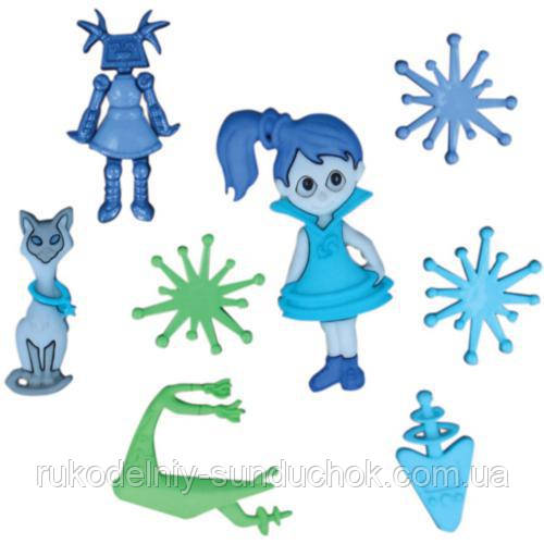 Декоративні ґудзики. Космічна дівчинка 6554, фото 1