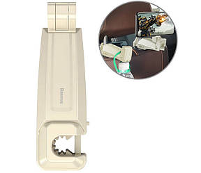 Автомобільний тримач для телефона на підголівник BASEUS backseat vehicle phone holder hook. Khaki