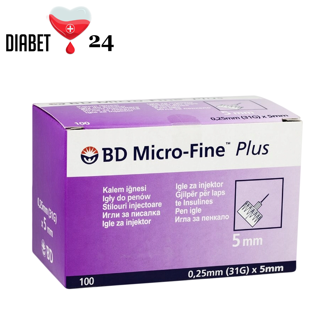 Голки для шприц-ручок BD Micro-Fine + "МікроФайн" 5 мм 100 шт.