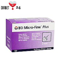 Иглы для шприц-ручек BD Micro-Fine + "МикроФайн" 5мм 100 шт