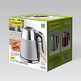 Електричний чайник металевий 1.7 л дискової Maestro MR-051-RED Електрочайник із неіржавкої сталі 2200 Вт, фото 3