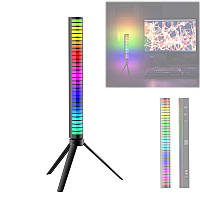 Світильник музичний еквалайзер 32 LED 3D з Bluetooth АКБ тринога, D-10-RGB