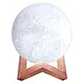 Нічник Місяць 13 см 3D Magic Moon Light Touch Control Білий настільний сенсорний світильник, фото 6