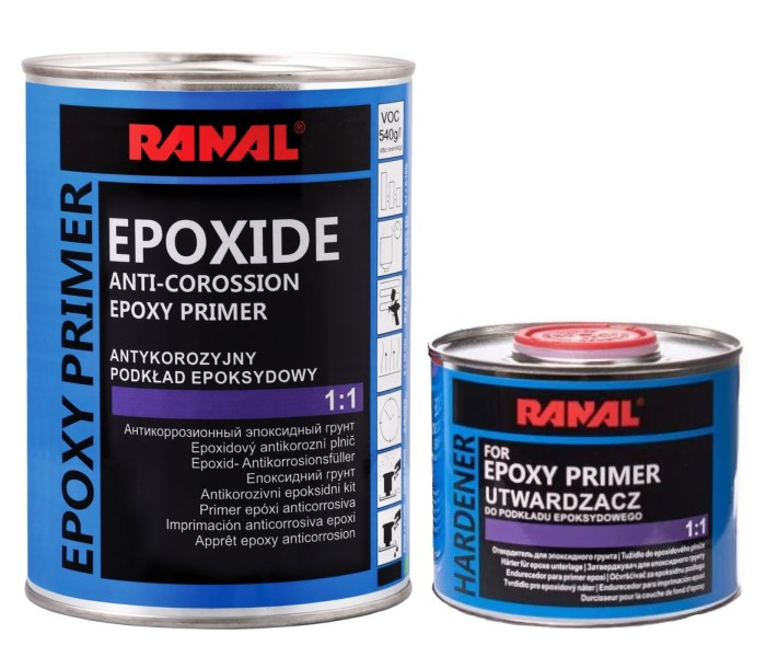 Епоксидний грунт Ranal Epoxide 3:1 сірий 0.75 л (із затвердником 0.25 л), фото 1