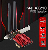 Cетевая карта для ПК WiFi 6E AX210 Беспроводной адаптер PCIE+Bluetooth 5.3 (PCE-AXE3000)