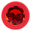 Червона анальна пробка із кристалом Colorful Joy Jewel, маленький розмір, фото 4