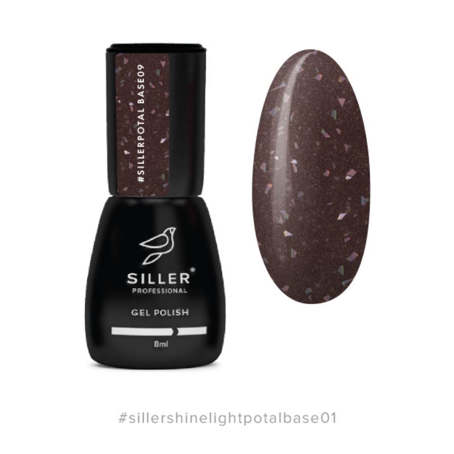 Siller Shine Light POTAL Base №01 - база світловідбивна з поталлю, 8 мл, фото 1