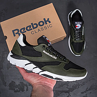 Мужские кроссовки Reebok Classic Green, мужские кожаные кроссовки на лето, легкие кроссовки Хаки Рибок