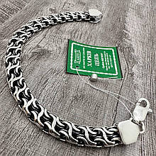 Чоловічий браслет на руку плетіння Гермес срібло 925 проби