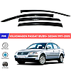 Дефлектори вікон (вітровики) Volkswagen Passat B5 седан 1997-2005 (скотч) AV-Tuning, фото 3