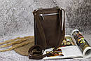 Чоловіча шкіряна сумка месенджер через плече / Сумка барсетка зі шкіри через плече / Коричневий, фото 4