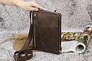 Чоловіча шкіряна сумка месенджер через плече / Сумка барсетка зі шкіри через плече / Коричневий, фото 6