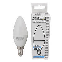 Лампа светодиодная LED Bulb-C37-6W-E14-220V-6500K-540L (свеча)