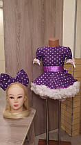 Дитяче ошатне плаття напрокат. Лялька фіолетова в горох, 98 р.