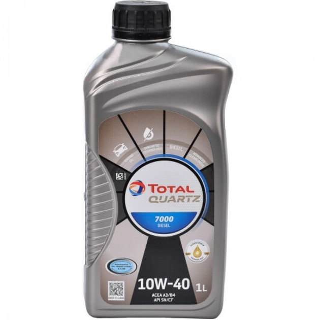 Напівсинтетична моторна олива TOTAL 10w40 Quartz 7000 Diesel CF/SN (1 л)