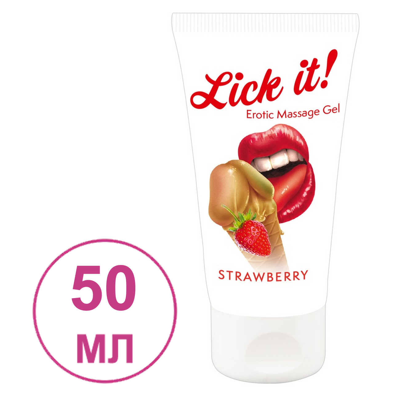Еротичний Масажний Гель 'Lick It!' зі Смаком Полуниці, 50 мл