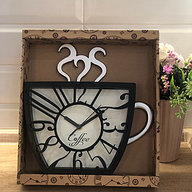 Кварцовий годинник настінний Чашка кави 28 см пластиковий корпус