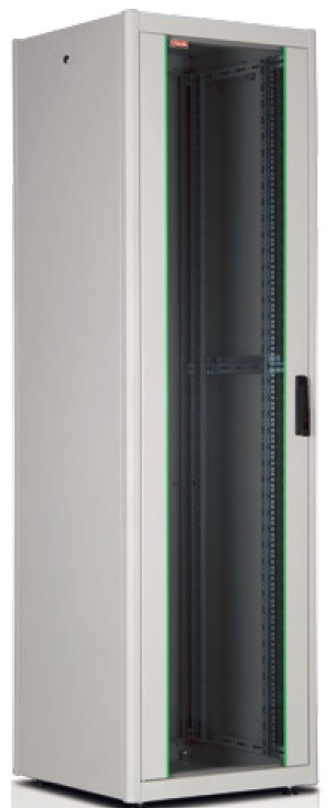 Підлогова серверна шафа Lande Basic 36U 600x600 мм Дверцята — скло Сірий