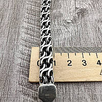 Мужской браслет на руку плетение Гермес серебро 925 проба 23,5