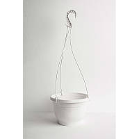 Горщик підвісний, вазон, кашпо для рослин із підвісом "Kloda" 3 л 21 см, білий, Польща