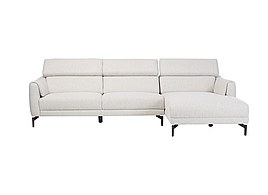 Кутовий диван/софа  "Леонардо" бежевий льон + чорний (R)