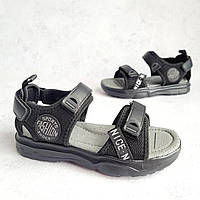 Детские босоножки, сандалии, летняя обувь с закрытой пяткой спортивные, на лепучке для мальчика. Размеры 34-37