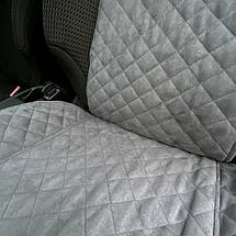 Чохли універсальні накидки - майки на передні сидіння авто з алькантари, комплект 2 шт, сірі (Стандарт), фото 3