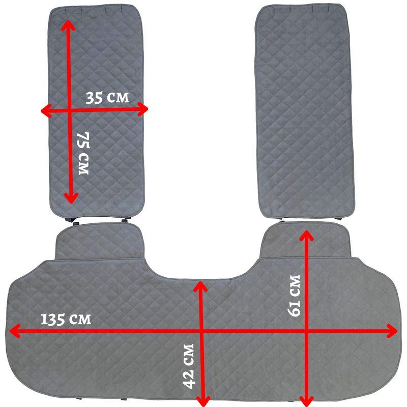 Универсальный защитный авточехол Алькантара Накидка чехол на сидение автомобиля Стандарт Серый Задний комплект - фото 8 - id-p1849121918