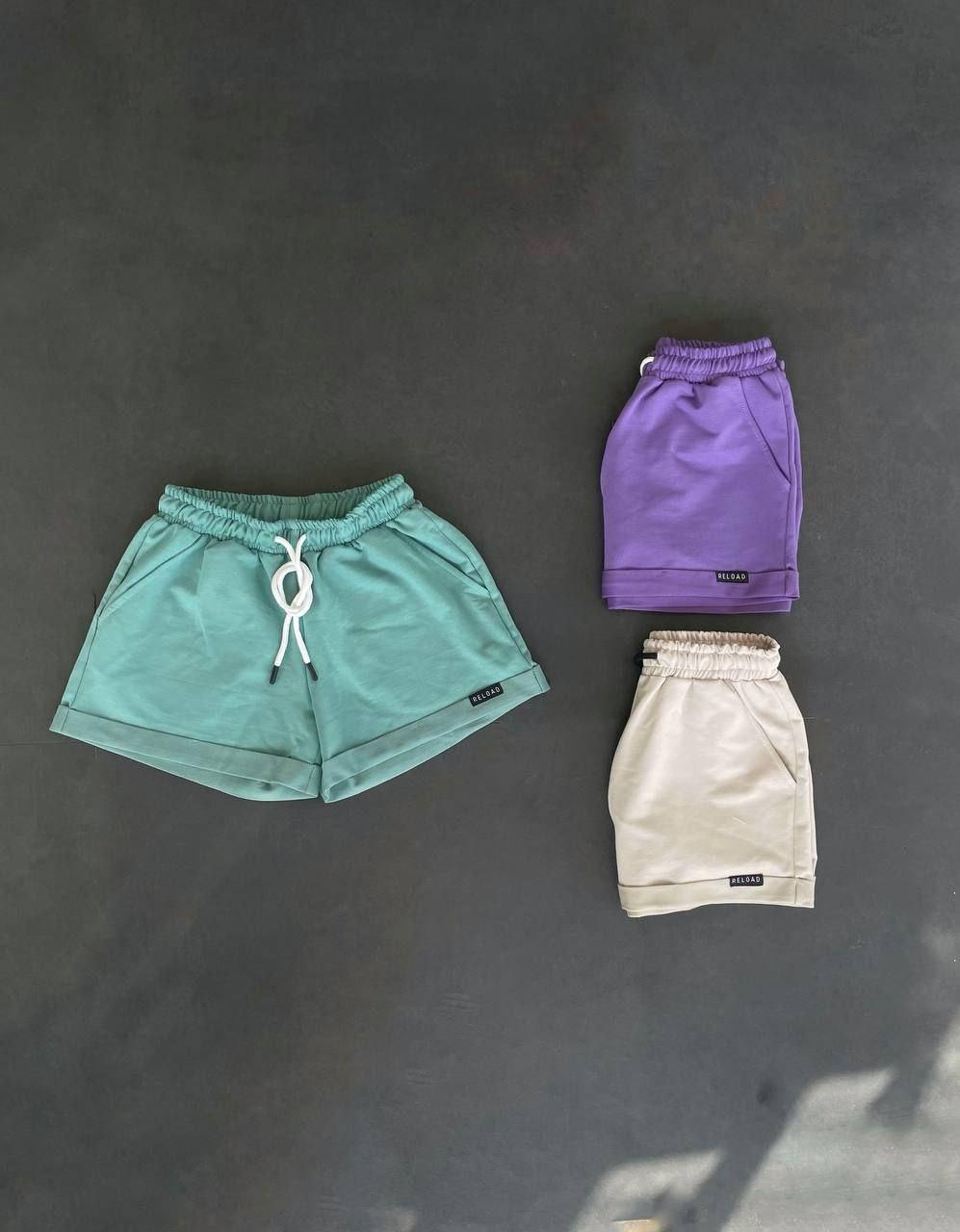 Жіночі короткі шорти бірюзові бавовняні на літо спортивні, фото 1