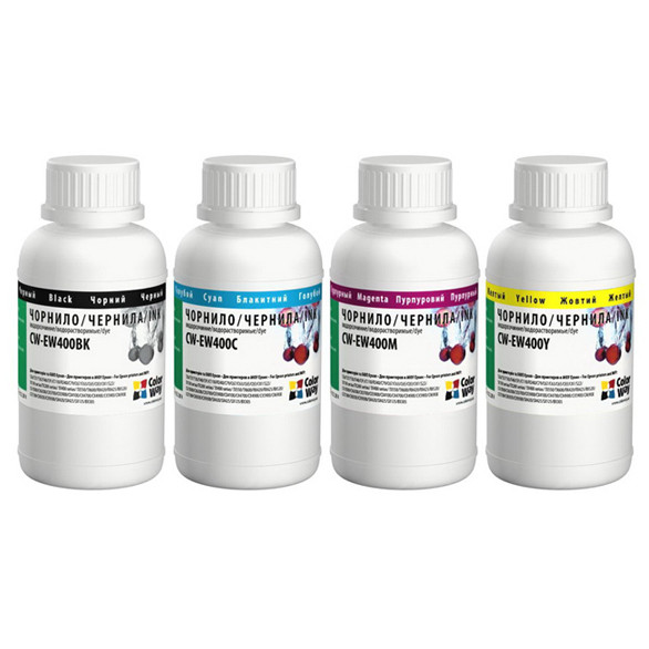 Комплект чорнила ColorWay для Epson EW400/T26/C91 BK/C/M/Y Dye-based 4 x 200 ml (CW-EW400SET02)