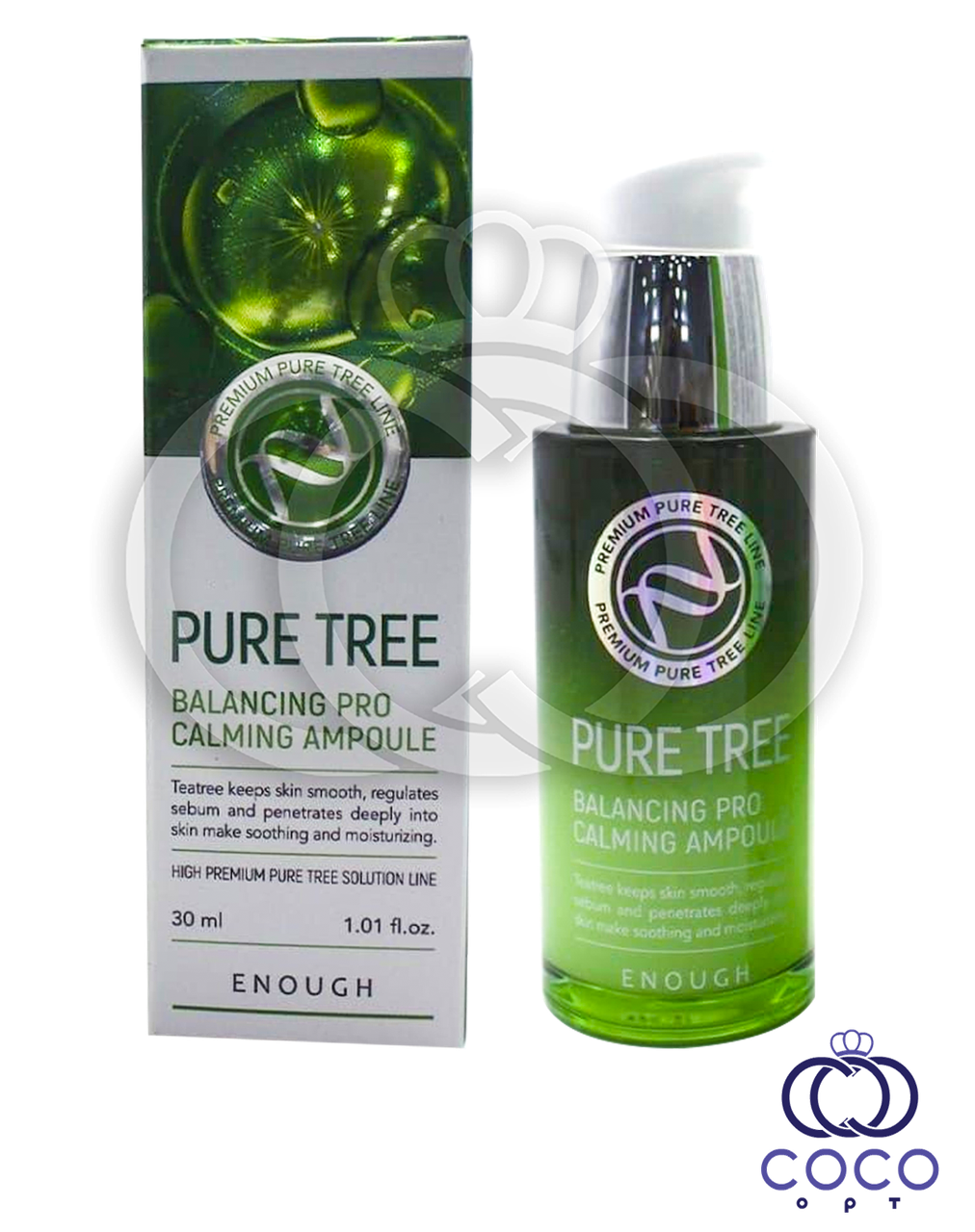 Сироватка з екстрактом чайного дерева, що заспокоює Enough Pure Tree Balancing Pro Calming Ampoule 30 мл