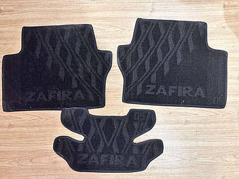 Композитні килимки в салон Opel Zafira, задні, 3 шт./1 уп, чорний із сірим (KG-8120)