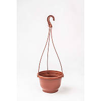 Горщик підвісний, вазон, кашпо для рослин із підвісом "Kloda" 3 л 21 см, теракот, Польща