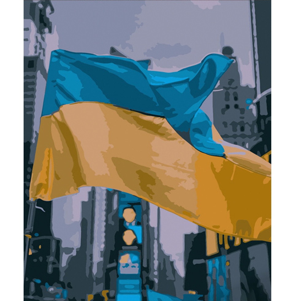 Картина за номерами Strateg Прапор України розміром 40х50 см (DY317) Преміум