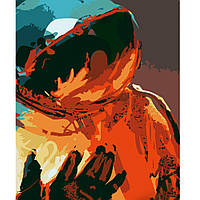 Картина по номерам Strateg Космонавт абстракция размером 40х50 см (DY309) Премиум