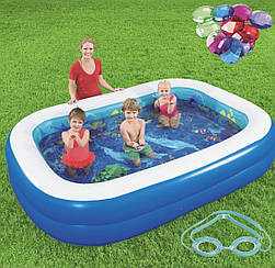 Дитячий надувний басейн 262*175*51 см, Bestway 54177 "3D", окуляри, кристали