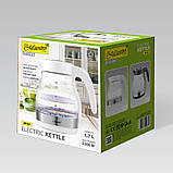 Електричний чайник скляний 1.7 л Maestro MR-061-BLACK Електрочайник дисковий з підсвіткою 2200 Вт, фото 2