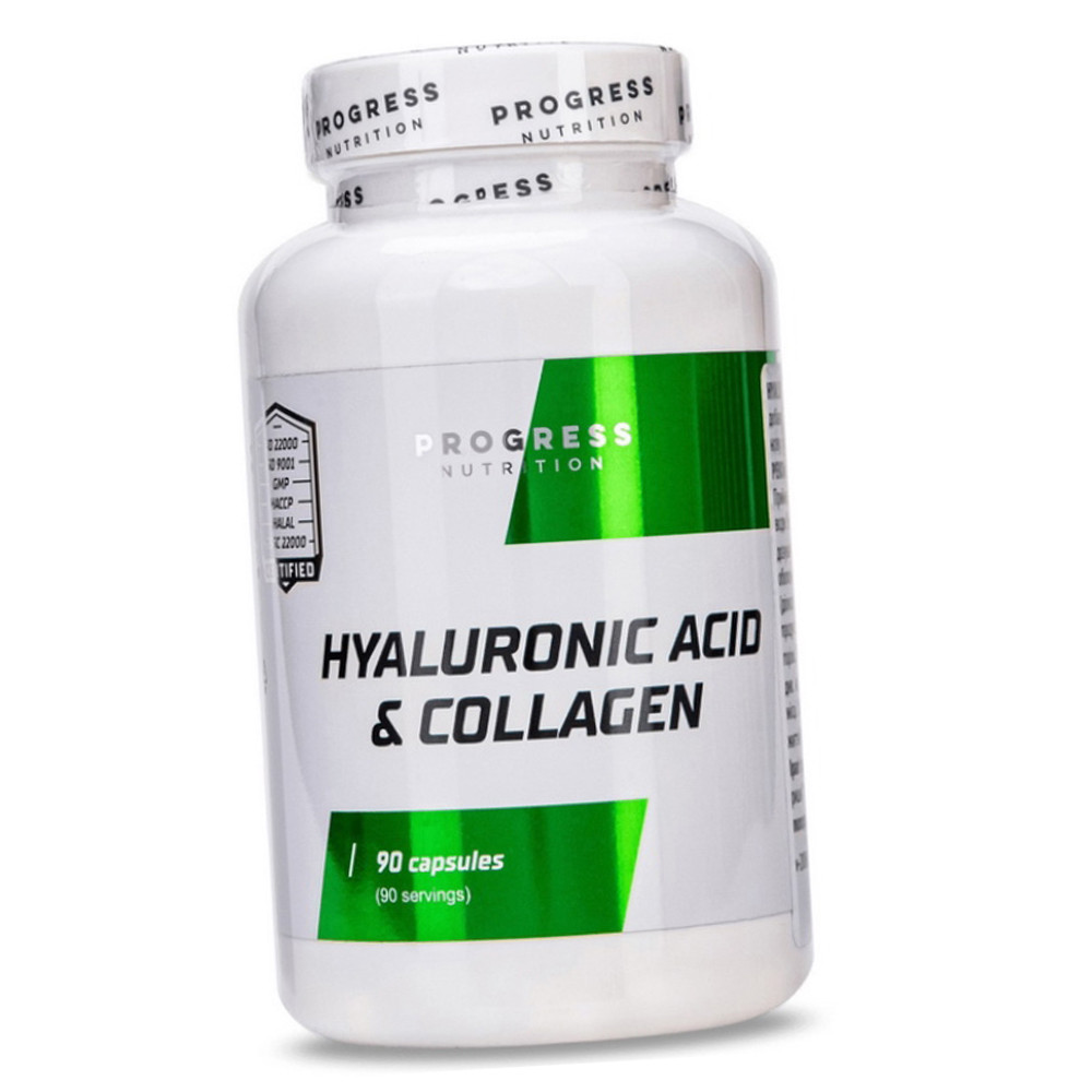 Гідролізований колаген та Гіалуронова кислота Hyaluronic Acid & Collagen 90 капсул, фото 1