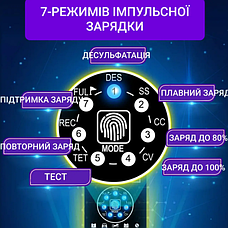 Зарядний пристрій E-FAST TK-500 12 В 12 А 24 В 6 А, Зарядка для автомобільного акб Відновлення Десульфатація, фото 3