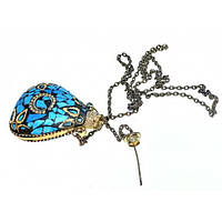 Аромокулон бронзовий інкрустований бірюзою (5,5х4,5х2 см)