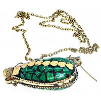 Аромокулон бронзовий інкрустований малахітом і латунню (5,5х4,5х2 см)