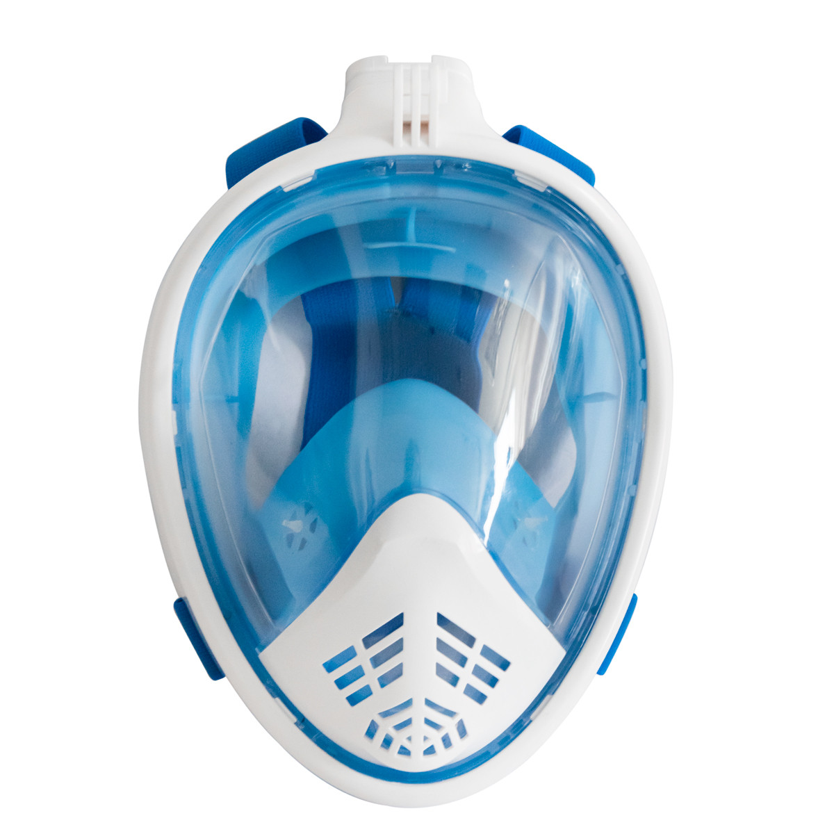 Маска для плавания на все лицо L/XL "Free Breath - M2068G" Синяя, снорклинг маска полнолицевая с трубкой (GK) - фото 7 - id-p1849169598