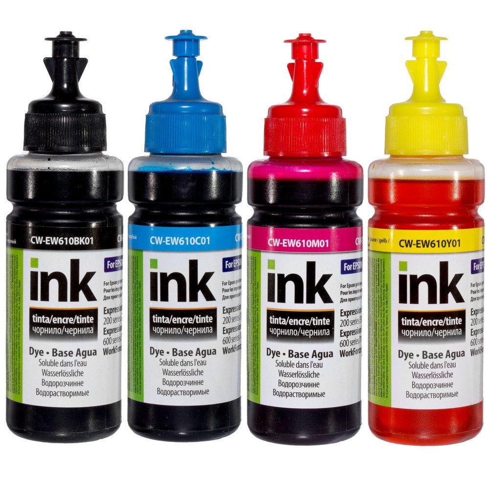Комплект чорнила ColorWay для Epson XP103/600 EW610 BK/C/M/Y Dye-based 4 x 100 ml (CW-EW610SET01)