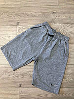 Мужские спортивные шорты Nike серые трикотажные Найк повседневные на лето