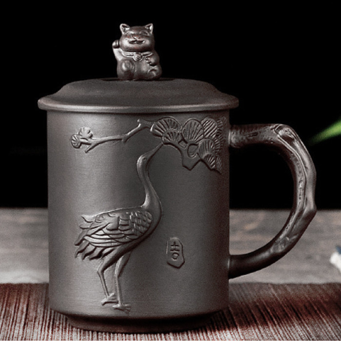 Чашка "Lucky Cat" чорна 350 мл. 13*9*14см.