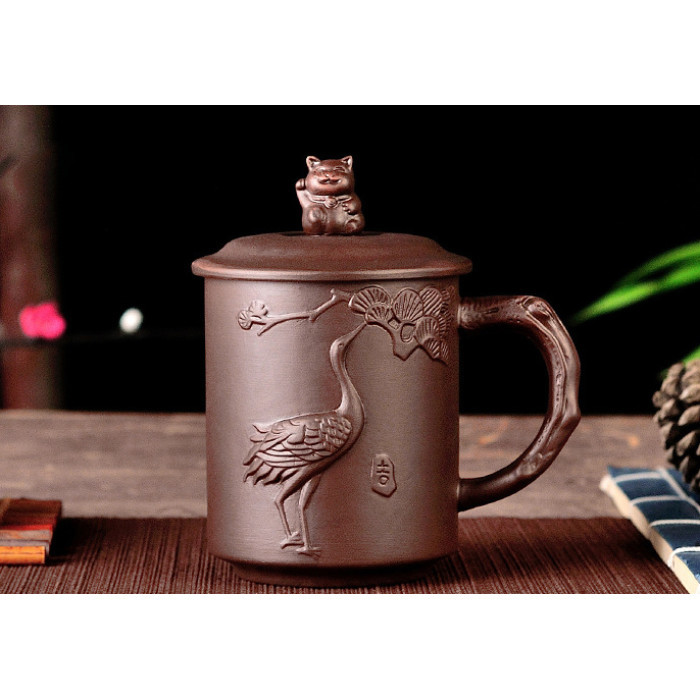 Чашка "Lucky Cat" коричнева 350 мл. 13*9*14см.
