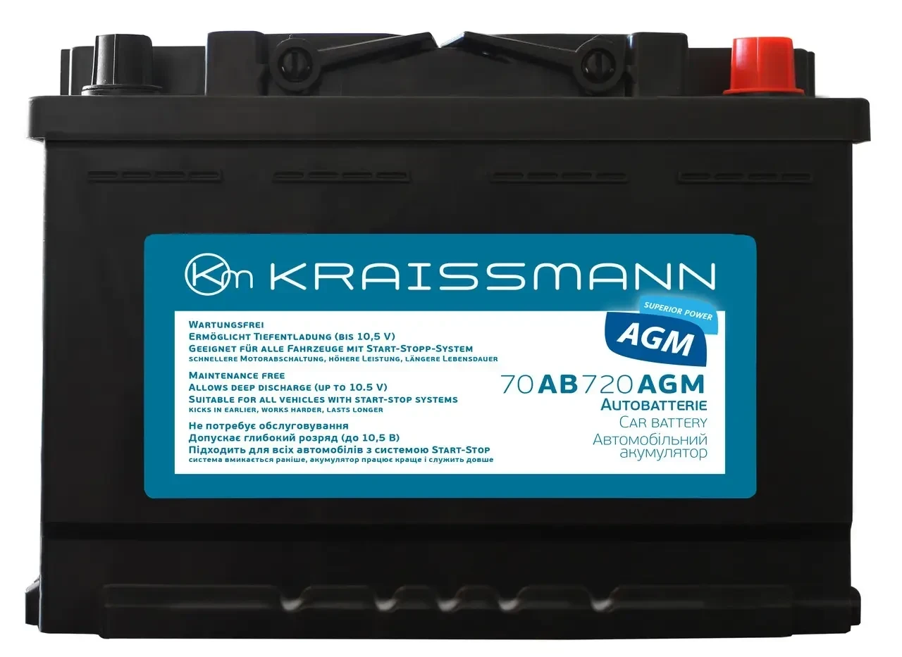 Автомобільний акумулятор KRAISSMANN 60 AB 660 AGM, фото 1