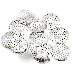 Основа для брошки "сито" перфорована платформа 20 мм Платина 30 шт.