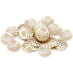 Основа для брошки "сито" перфорована платформа 14 мм Золото 50 шт.