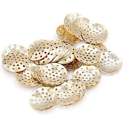 Основа для брошки "сито" перфорована платформа 16 мм Золото 50 шт.